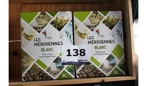 2 pakken à 5l witte wijn Les Meridines Vaucluse
